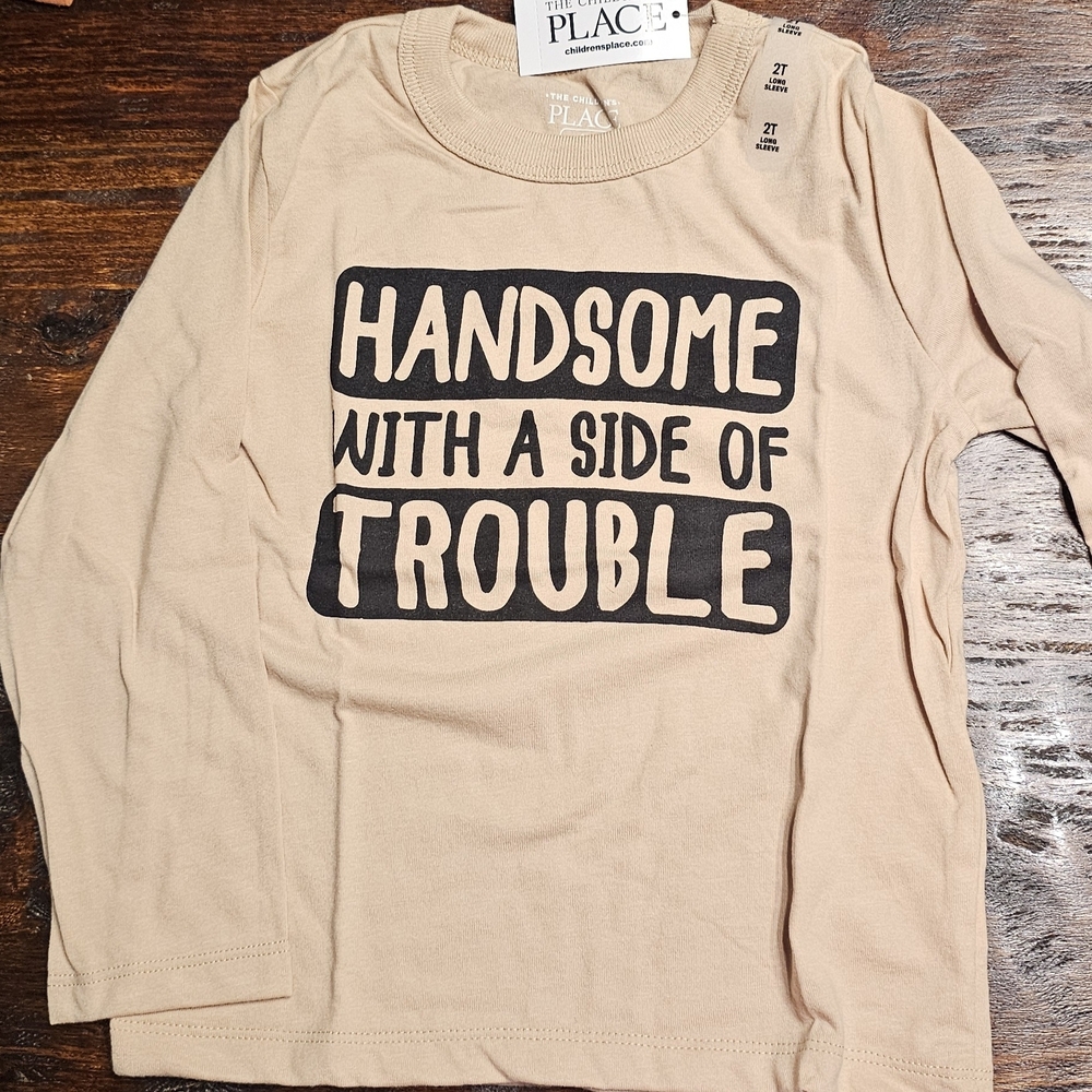 The Children's Place Tan Graphic Long Sleeve Shirt